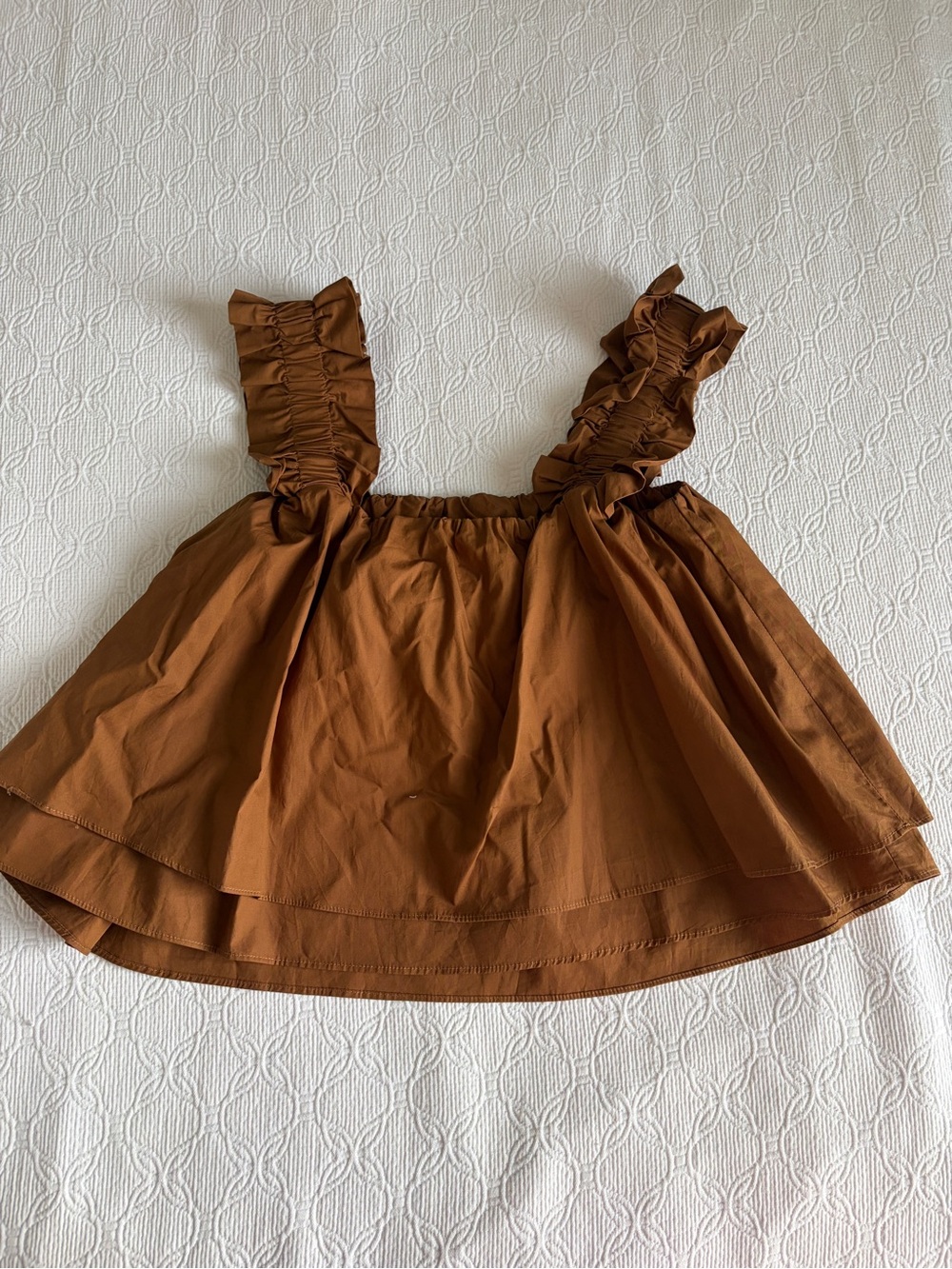 English Factory Ruffled Strap Crop Top - Rust - Picture 2 of 3